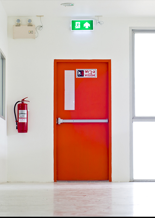 FIRE DOORS WITH PANIC BAR